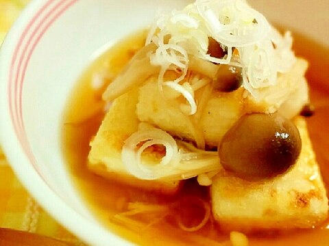 出汁も飲み干せる♪揚げない揚げ出し豆腐